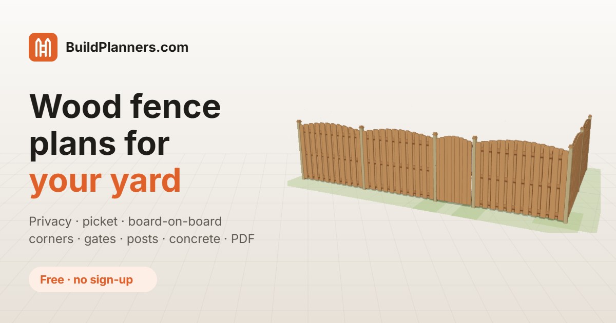 3D model of a cedar privacy fence with a gate, showing posts, rails and pickets